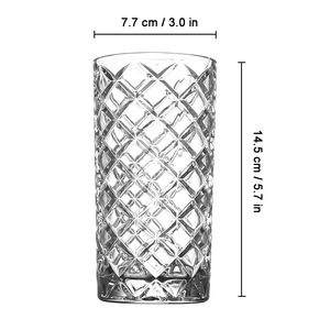 Vasos de Fábrica NOVARE al por Mayor, Vaso de Jugo de 14 Onzas, Vaso Multifuncional de Cristal con Diseño de Diamante - Product Image 3
