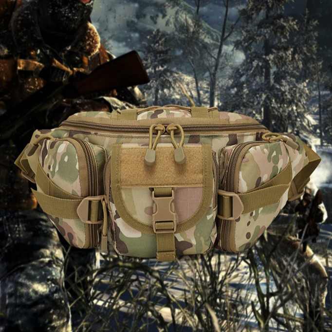 CamGo Tactical Fanny Pack - Expandable Military Waist Bag For Hiking & Outdoor Activities