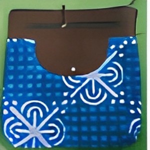 Cotton Blue Printed Tote Bag Fashionable Simple Leopard Print Pattern Tote Bag Canvas <b>Handbag</b> Bulk Product - Product Image 3