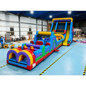 Circuito de Obstáculos Inflable Comercial para Exteriores, Circuito de Obstáculos Gigante para Niños, <span class=keywords><strong>Casa</strong></span> de Brinco con Tobogán - Product Image 2