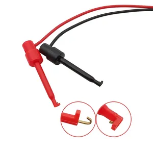 1Pair Multimeter Tools Gold Plated 4mm Banana Plug to Hook Clip Test Leads Cable Wire Electrical Testing Connector Red Black 1M