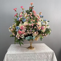 Gladde fabrieksuitverkoop kleurrijke kunstbloemen centerpiece bruiloftdecoratie zijden bloemenarrangement bloemenbal
