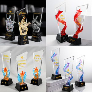 Trophée en cristal Fangxi personnalisé avec logo pour les champions d'équipe, événements sportifs - Product Image 1