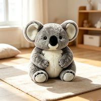 Boneka Hewan Plushie Custom Bentuk Koala Lembut, Boneka Isi Dakron OEM, Desain Sesuai Pesanan, Dapat Dipeluk, Pereda Stres untuk Anak-Anak, Grosir