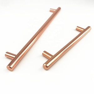 T Bar alüminyum alaşım katı mobilya mutfak çekmecesi gül altın T çekin - Product Image 6