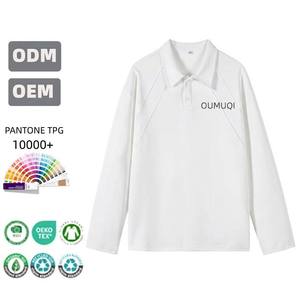 Polo à manches longues avec logo personnalisé, coton biologique, durable, marque privée, vente en gros, certifié OEKO-TEX GOTS BSCI - Product Image 1