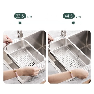 Panier <span class=keywords><strong>pliable</strong></span> en acier inoxydable pour le lavage des légumes et passoires au-dessus de l'évier - Product Image 4