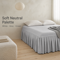 Jupe de lit plissée profonde en tissu brossé, finition mate douce, couverture intégrale, anti-poussière, OEM, Oeko-Tex