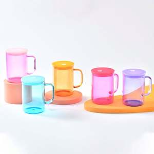 NUEVO EN NUESTRO ALMACÉN DE EE. UU. Vasos de Vidrio Transparente Sublimables de 15 oz, Color Degradado, Tipo Jelly, con Tapa de Plástico y Pajita - Product Image 5