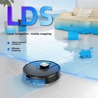 Robot aspirateur et serpillière avec station d'auto-vidage, aspiration 3500Pa, navigation LiDAR, zones interdites, application Alexa, nettoyage automatique électrique pour