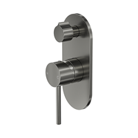 Gun Grey Acier inoxydable 304 Robinet de bain et de douche mural dissimulé Mitigeur de douche Robinet inverseur