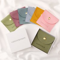 Pochette à bijoux en microfibre haut de gamme personnalisable avec logo, fermeture à pression, anti-poussière, pour rangement de colliers, bagues et boucles d'oreilles