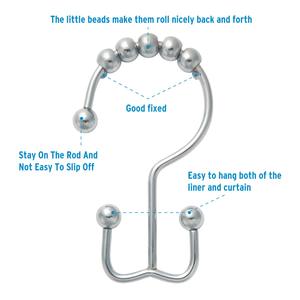Wholesale Set of 12 Shower <b>Curtain</b> Ring Hooks Premium Poles Tracks & Accessories - Product Image 2