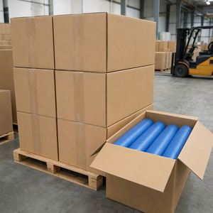 Rouleau de tissu non tissé laminé PP+PE bleu de qualité médicale 30-50 g/m² pour blouses d'isolement et vêtements de protection chirurgicaux - Product Image 5