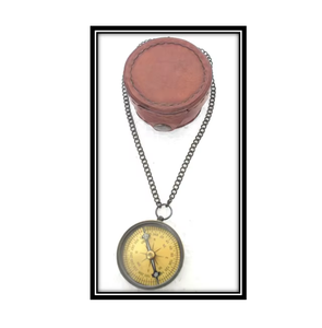 Brújula de lujo antigua, artesanías de Metal de latón pulido con elegante revestimiento de cuero tradicional como regalo de fiesta de cumpleaños - Product Image 2