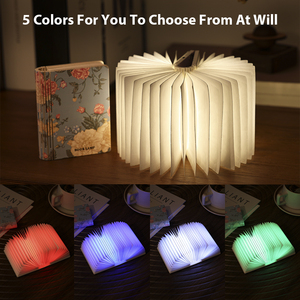 Lámpara <span class=keywords><strong>de</strong></span> Libro <span class=keywords><strong>de</strong></span> Gran Venta con Logo Personalizado Luz <span class=keywords><strong>de</strong></span> Lectura LED 3/5 Colores Plegable <span class=keywords><strong>de</strong></span> Madera Luces Mágicas Nocturnas <span class=keywords><strong>para</strong></span> Dormitorio Alimentada por USB y Batería - Product Image 3