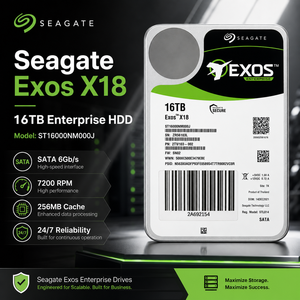 For Exos ST16000NM000J 16TB Enterprise HDD 3.5" 6Gb/s 7200RPM 256MB Helium CMR <b>Hard</b> <b>Drive</b> Server Genuine Original Seagate Exos X - Product Image 1
