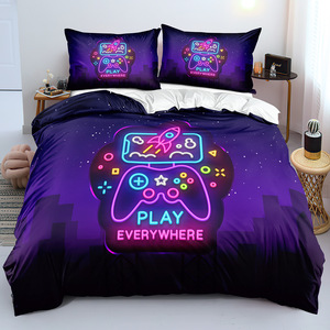 Ensemble <span class=keywords><strong>de</strong></span> literie d'hiver pour <span class=keywords><strong>garçon</strong></span>, taille Queen, 3 pièces, motif <span class=keywords><strong>de</strong></span> jeu imprimé, comprenant <span class=keywords><strong>couette</strong></span>, <span class=keywords><strong>housse</strong></span> <span class=keywords><strong>de</strong></span> <span class=keywords><strong>couette</strong></span> et taie d'oreiller, à prix abordable - Product Image 5