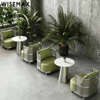 WISEMAX FURNITURE Mobilier commercial moderne et minimaliste, table et chaises en métal, canapé 2 places pour café, restaurant