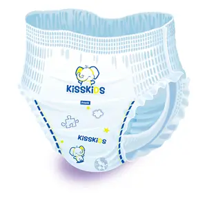 Kisskids Daily Close Organic Newborn Disposable Ultra-Thin Baby Training Pant Style Diapers Medium