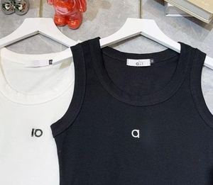 Débardeur côtelé tricoté sans manches pour <span class=keywords><strong>femme</strong></span>, décontracté, en spandex, avec logo brodé, respirant, idéal pour le fitness et la course à pied - Product Image 5