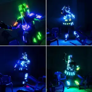 Disfraces de baile de Robot Led de alta calidad RGB Stilts Walker Led Robot disfraz adulto luminoso Robot disfraz para club nocturno
