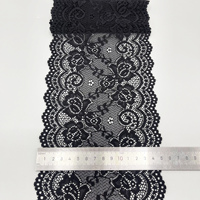 Garniture en dentelle élastique noire de 15 cm pour lingeries