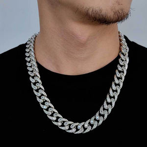 قلادة رجالية قابلة للتخصيص بسلسلة كوبية 16 مم مع عيون من الزركون، تصميم هيب هوب عصري عالي الحساسية من النحاس لأوروبا والولايات المتحدة - Product Image 2