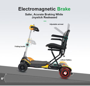 Diseño de scooter de movilidad plegable eléctrico de cuatro ruedas más barato para personas discapacitadas y mayores CE electrónico Unisex 7 pulgadas 20km - Product Image 3