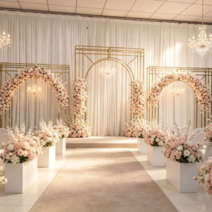 Golden Door-Shaped Metal Arch Frame Wedding <b>Backdrop</b> Flower <b>Stand</b> for Ceremony Birthday Party Decoration - Product Image 3