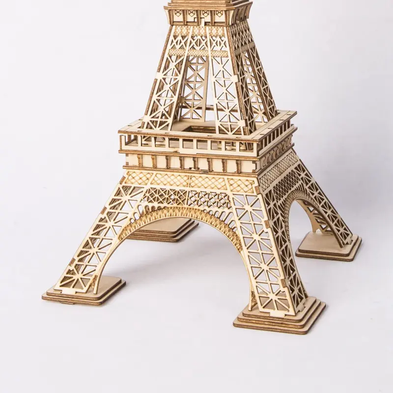 3d Eiffel Toren Assembleren Speelgoed Diy Houten Model Ambachtelijke Kit Houten Puzzel Voor Kinderen