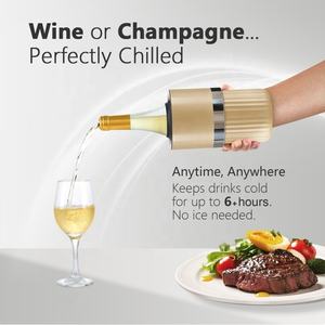 Enfriador de Botellas de Vino de Doble Pared con Aislamiento al Vacío de 750 ml, Enfriador de Champán Portátil, Funda Enfriadora de Vino de Acero Inoxidable - Product Image 2