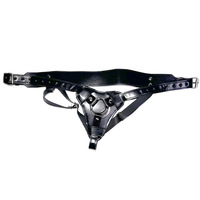 Arnés de Bondage de Cuero PU HM BDSM con Dildo, Juguete Sexual para Adultos, para Mujeres y Hombres, Bragas Negras, Strapon Usable