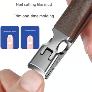 Coupe-ongles anti-éclaboussures à grande ouverture en acier inoxydable pour ongles épais et durs avec poignée en plastique - Product Image 3