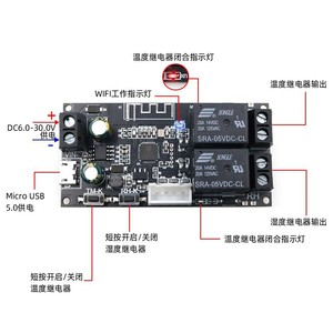 โมดูลควบคุมอุณหภูมิและความชื้น Sinilink แบบสองเอาต์พุต RF GPIO LoRa สถานีตรวจอากาศ - Product Image 3