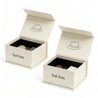 Boîte d'emballage robuste, luxueuse, recyclable, personnalisable, en gros, pour chapeau, casquette de baseball, ceinture, écharpe, vêtements, costume, jupe, coffret cadeau