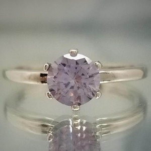 Quartz lavande en forme de goutte d'eau en or 14 carats avec diamant, quartz lavande tendance pour mariage - Product Image 6