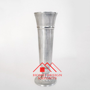 Jarrones de trompeta de piso de aluminio Venta caliente Jarrón de metal con acabado de níquel - Product Image 1