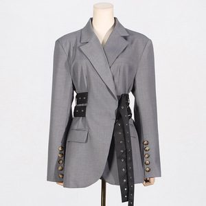 <span class=keywords><strong>Blazer</strong></span> da <span class=keywords><strong>Donna</strong></span> Stile High Street <span class=keywords><strong>con</strong></span> Design Personalizzato, Giunzione e Allacciatura in Vita per un Effetto Snellente - Product Image 5