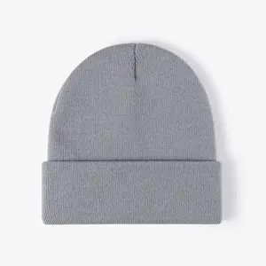 Boné de lã com logotipo personalizado para bordado, chapéu de malha com logotipo de equipe de empresa DIY, chapéu quente de inverno para homens e mulheres, chapéu de malha