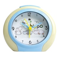 Jam Alarm Meja Anak LUMINOVA dengan Tampilan Jarum Kuarsa Modern Mini untuk Meja Belajar Warna Pink
