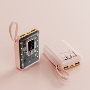 Dernière batterie externe 10000 mAh 10W avec câble intégré, charge rapide, affichage LED, banques d'alimentation universelles avec lumière LED - Product Image 3