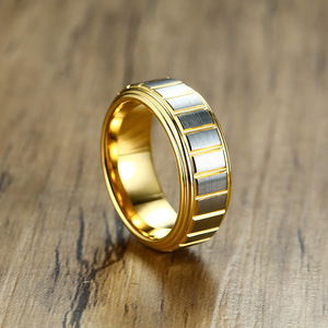 Anelli in Carburo di Tungsteno OBE Disponibili all'Ingrosso, Altamente Lucidati, Placcati in Oro 8mm, Fedi Nuziali per Uomo e Donna - Product Image 4