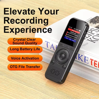 Dictaphone numérique portable mini enregistreur vocal nomade avec prise de son à 360 degrés, interface USB, format WAV, 30 heures d'enregistrement, en zinc