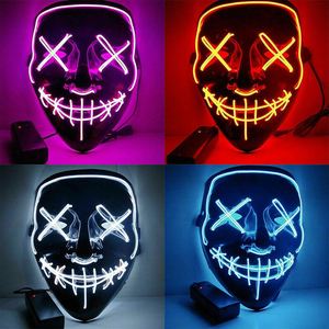 หน้ากาก EL LED เรืองแสง หน้ากาก Purge สุดหลอน หน้ากากผีเรืองแสงสำหรับงานปาร์ตี้ งานฮาโลวีน คอสเพลย์ และงานกลางคืน - Product Image 3