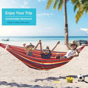 <span class=keywords><strong>Hamac</strong></span> de camping avec capacité de 550 lb, tissu résistant, avec barres anti-roulement et sac de transport, pour le jardin, le camping, la plage et les voyages - Product Image 6