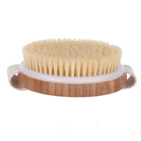 Brosse de bain ronde en bambou de bonne qualité, poils de sanglier naturels doux et purs, sans manche