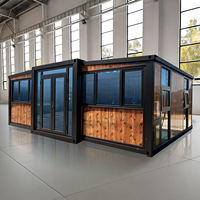 Maison conteneur pliable extensible à double aile, préfabriquée, avec structure extérieure en acier galvanisé, 20 pieds, 37 m², équipée en usine, modèle Resor