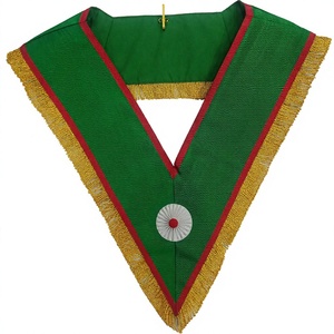Caballeros unisex de ST. ANDREW SCOTTISH RITE Collar de cuero verde con flecos bordados Regulación inglesa para uso en Iglesia Adultos - Product Image 1