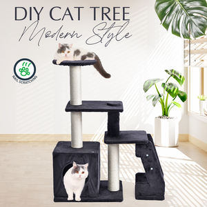 Produttore di alberi per gatti 3-In-1 nuovo Design Multi-livello grande albero per gatti 100% naturale Sisal graffio Post muro scale gatto - Product Image 2